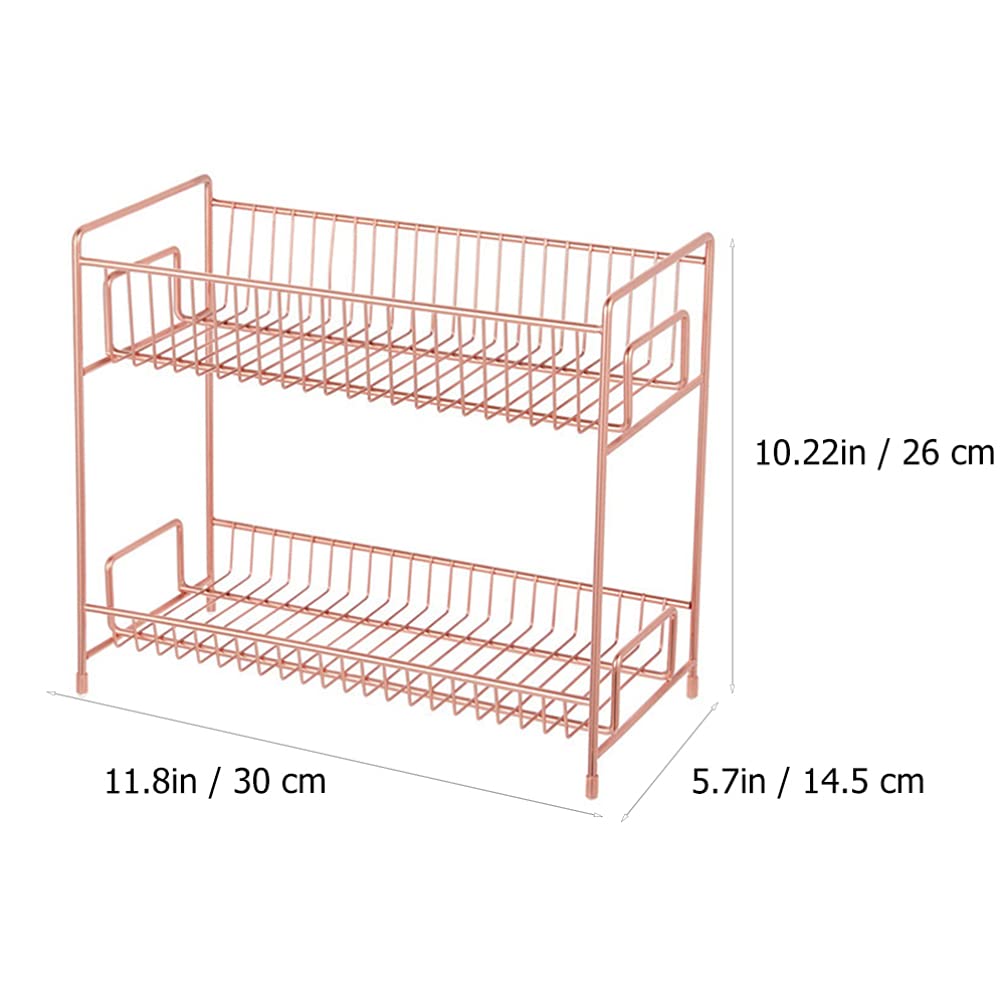 FOMIYES 2-Tier Desktop Organizer Stand - Cosmetic & Sundries Storage Shelf for Makeup, Office Supplies, Jewelry - Space Saving Home & Office Organization Solution