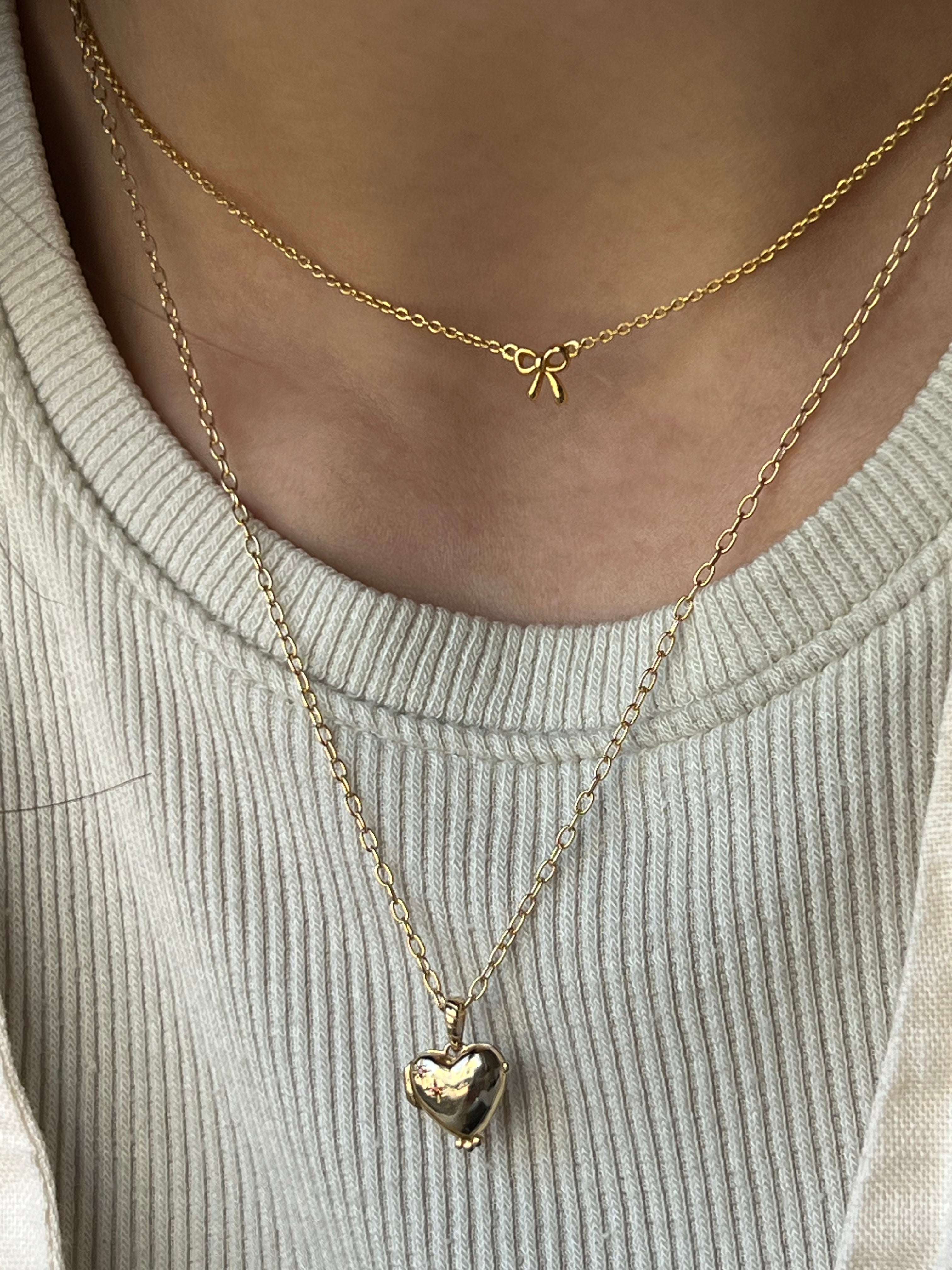9K Solid Gold Engravable Love Heart Locket Pendant - Personalized Gift for Anniversary, Valentine's Day & Special Occasions