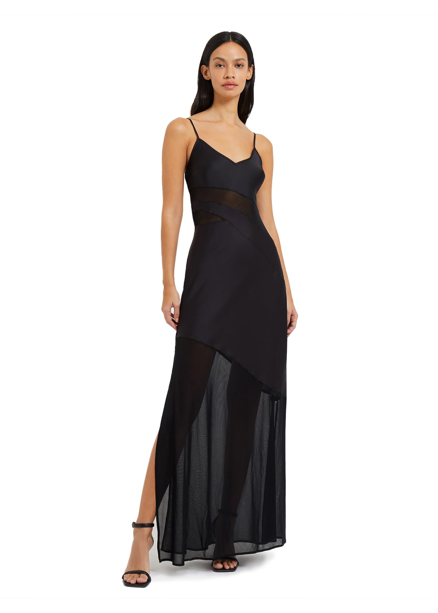 French Connection Women's Satin Strappy Slip Dress - Elegant Evening Gown for Cocktail Parties, Date Nights & Special Occasions