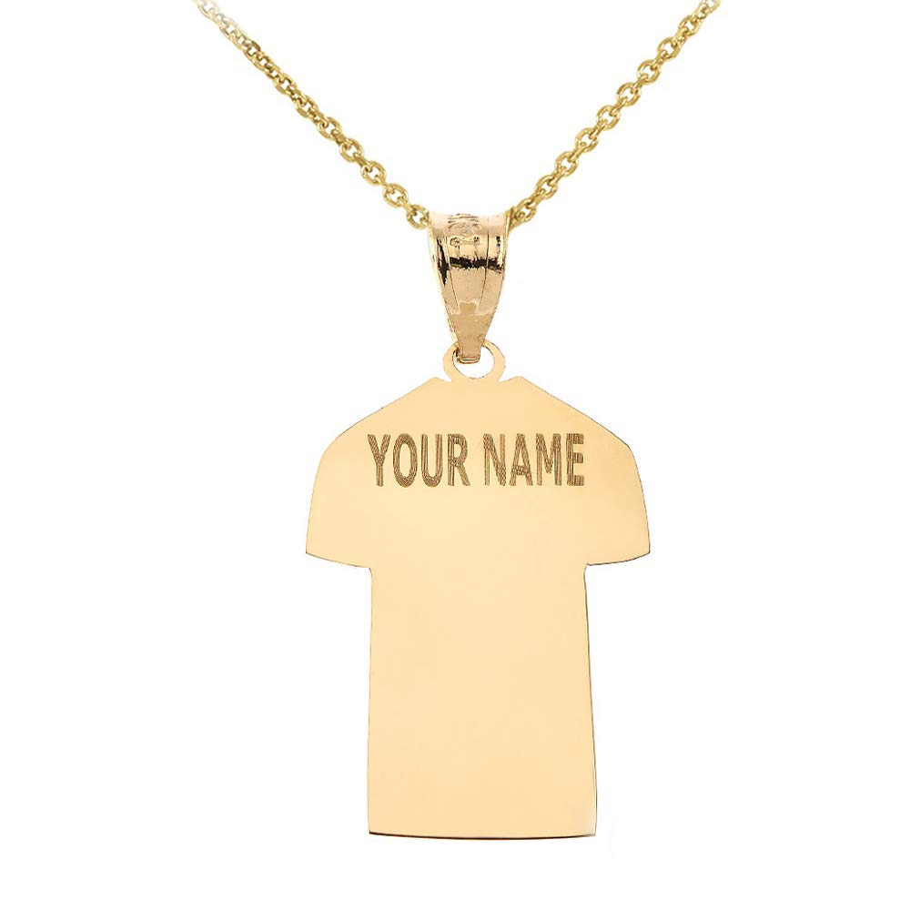 Custom 10k Yellow Gold Soccer Jersey Charm Necklace - Personalized with Name & Number - Perfect Gift for Athletes, Soccer Fans & Sports Enthusiasts - Ideal for Birthdays, Anniversaries & Game Day Celebrations