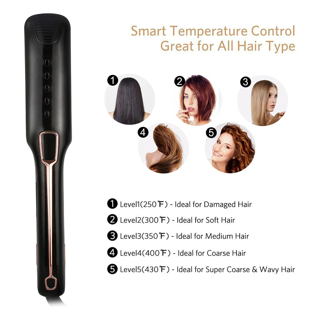 Professional Hair Straightener with Steam Spray - Multifunctional Straightening Comb for Smooth & Shiny Hair - Perfect for Home & Salon Styling