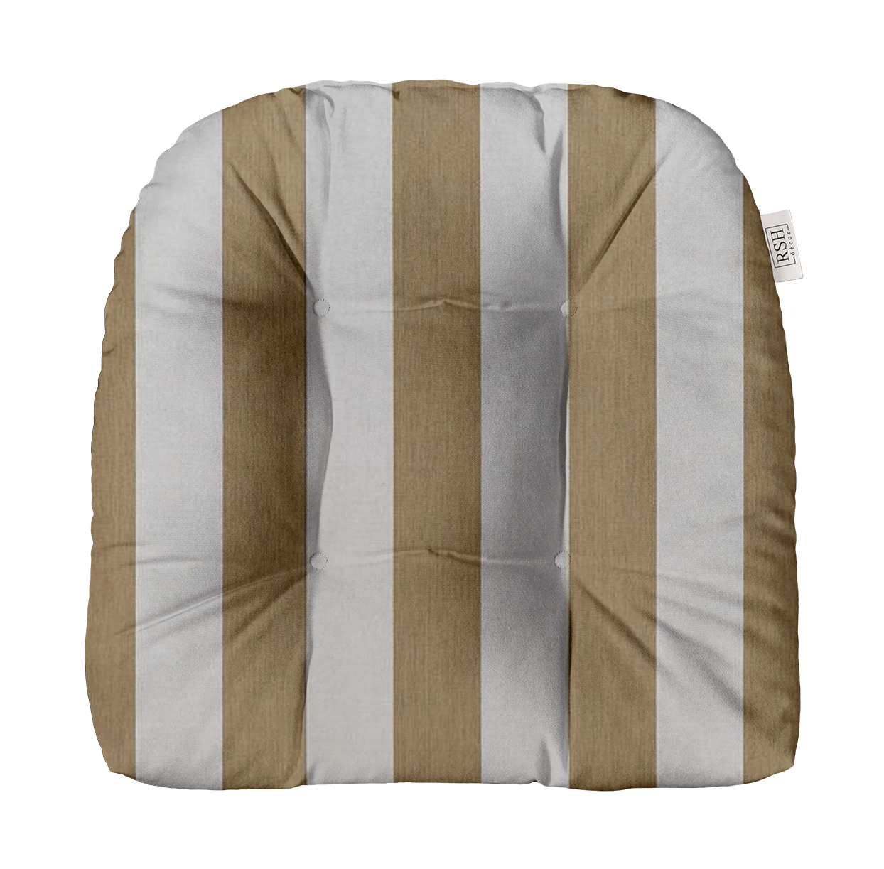 Sunbrella Stripes Tufted U-Shape Wicker Seat Cushion - Water-Resistant Outdoor Patio Furniture Cushion for Garden, Poolside & Deck Chairs