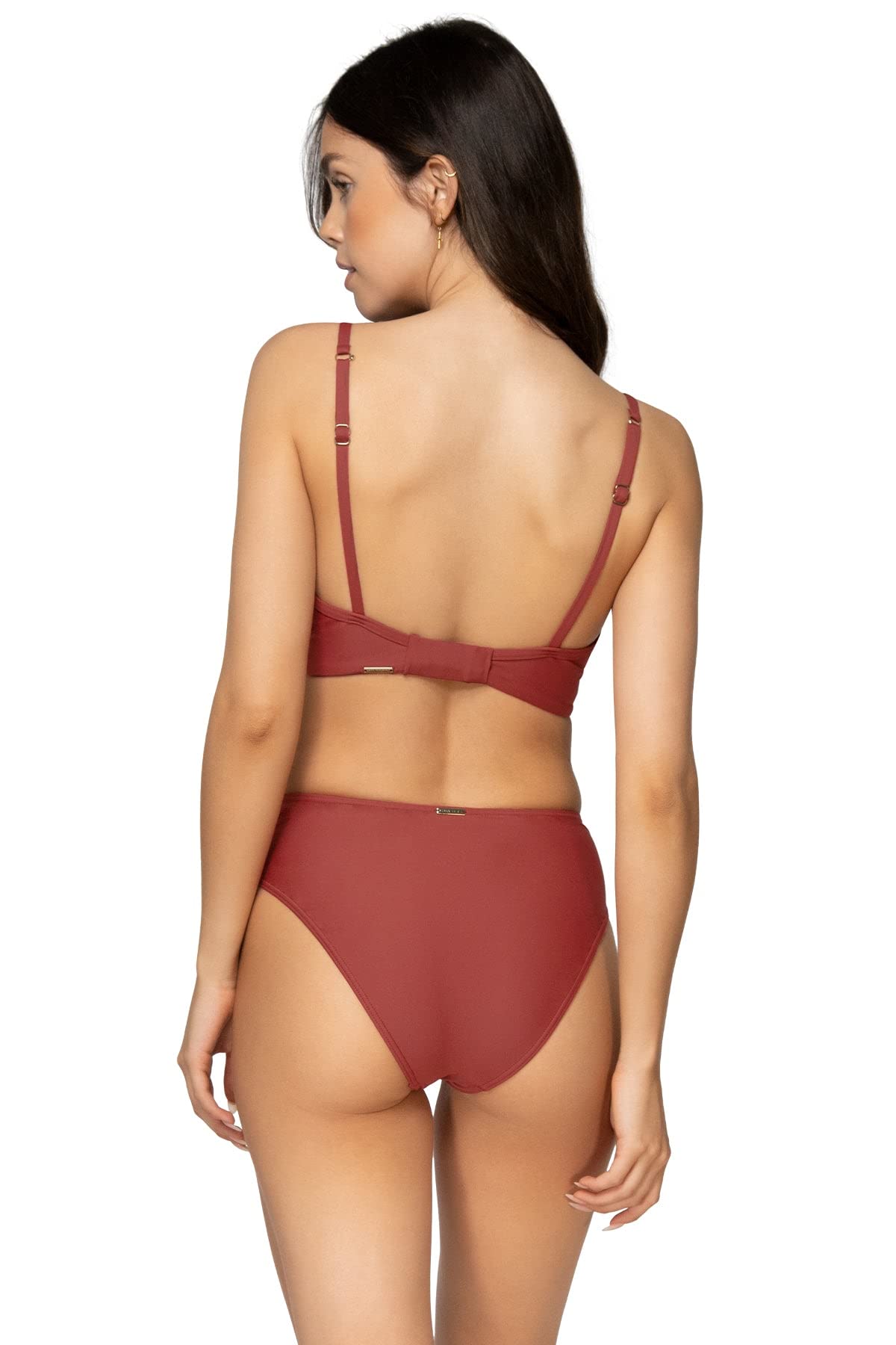 Sunsets Women's Underwire Swim Top - Tuscan Red Crossroads Bikini Top, Size 36DD, Perfect for Beach Vacations & Pool Parties