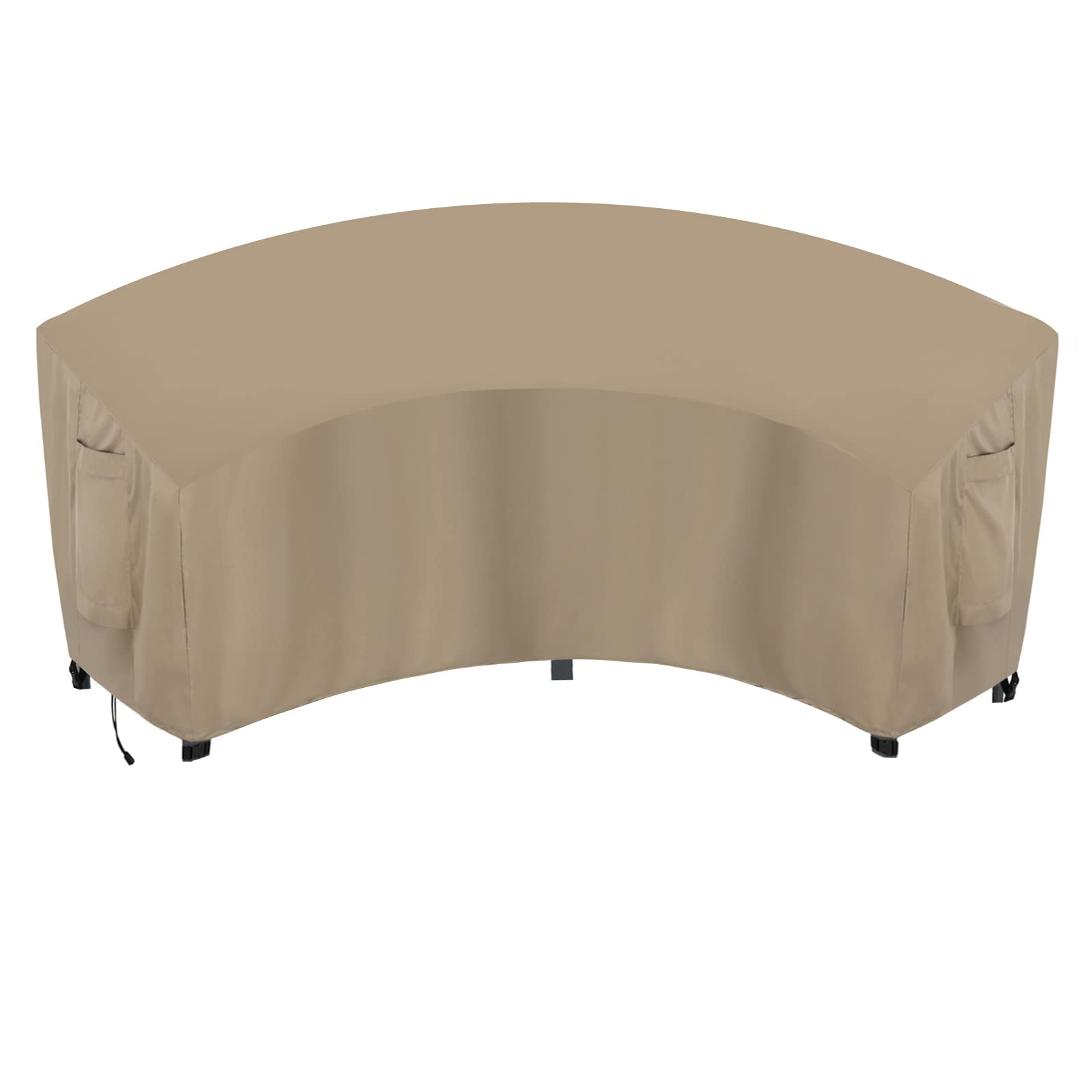 OutdoorLines Waterproof & UV Resistant Curved Sectional Sofa Cover - Heavy Duty Windproof Patio Furniture Protector for Deck, Lawn & Backyard (120