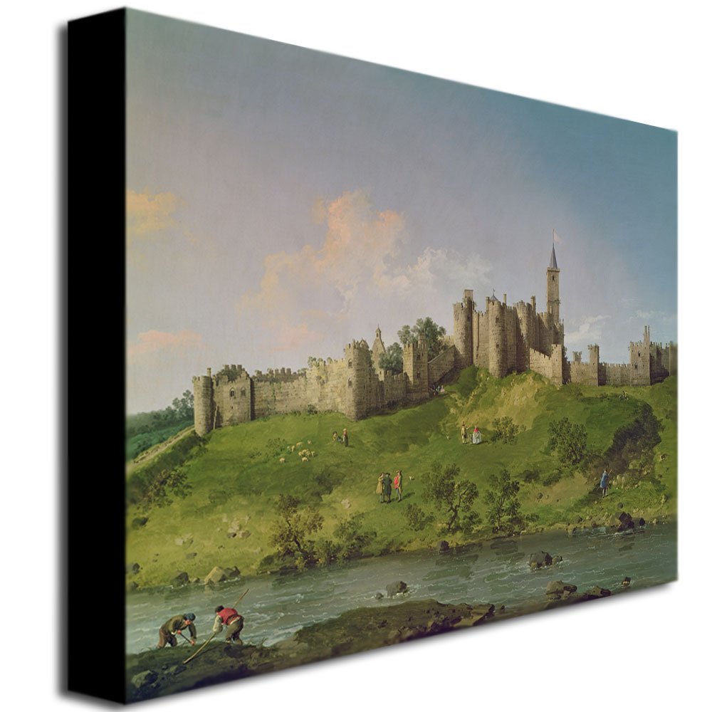 Trademark Fine Art Canaletto Alnwick Castle Canvas Wall Art Print - Premium Home Decor for Living Room, Bedroom & Office