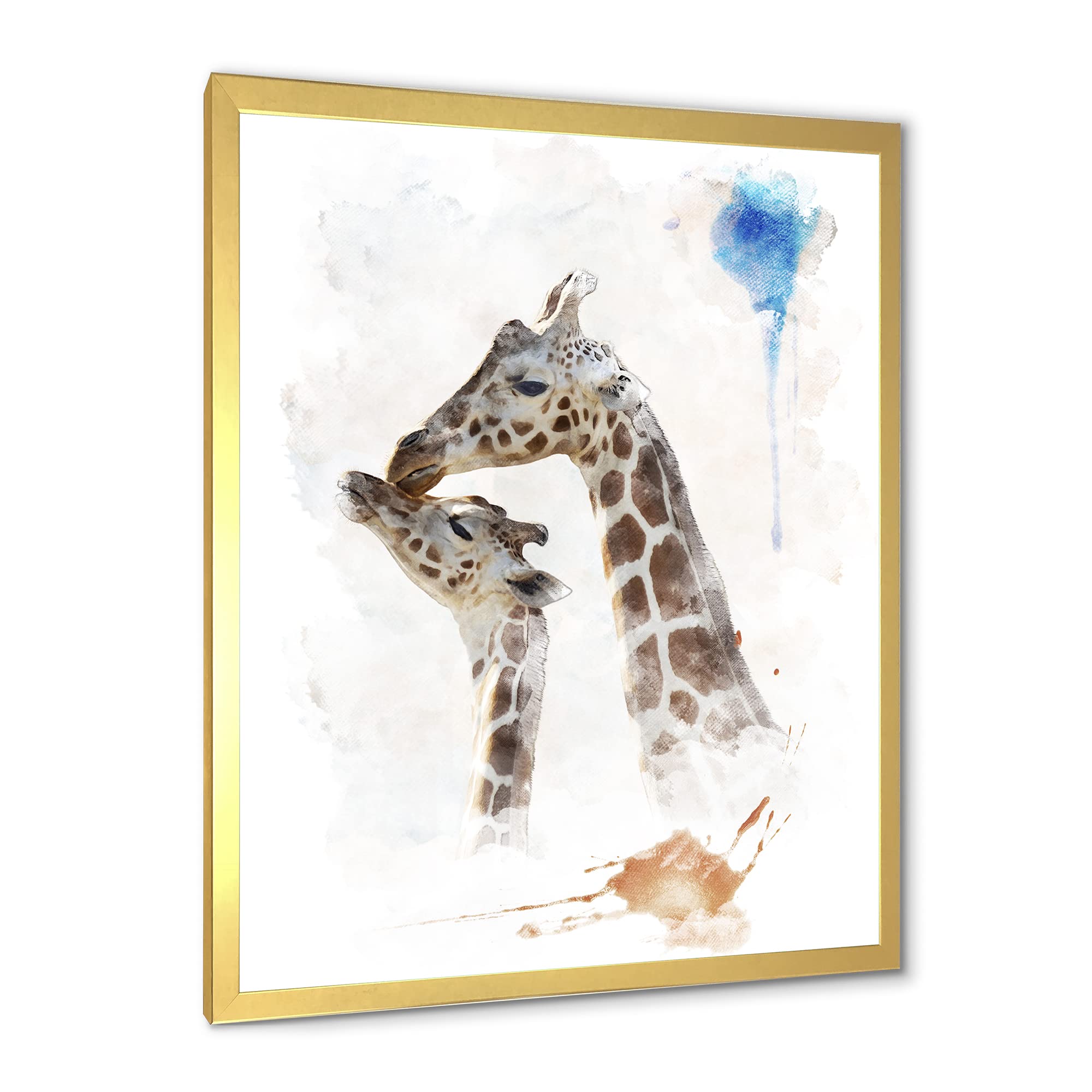 Farmhouse Framed Wall Art - Portrait of a Giraffe and Child - Nursery Decor, Kids Room Wall Decor, Living Room Artwork - Perfect for Home, Office & Gift Giving