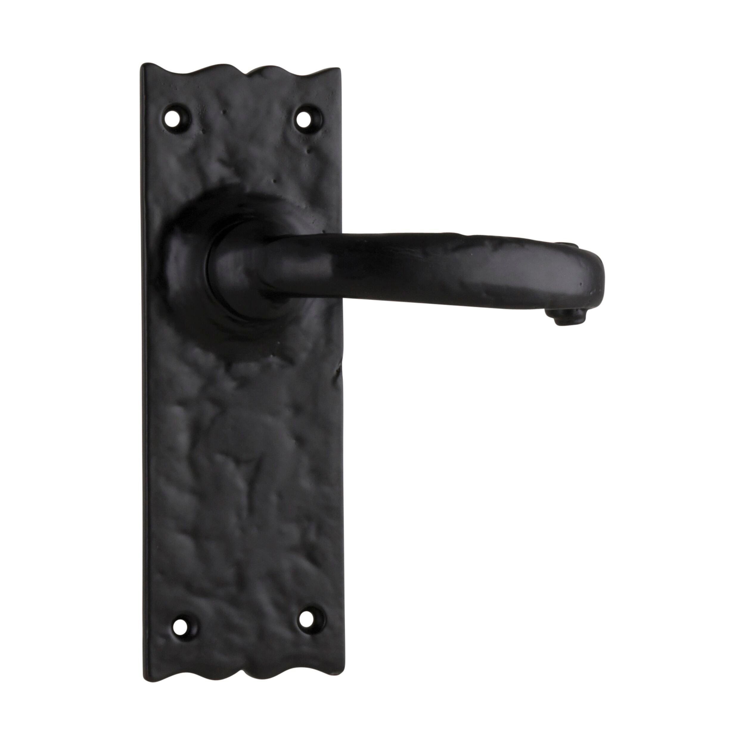 Gloucester Iron Door Lever Latch Pair - Matte Black (H158xW50xP53mm) for Interior/Exterior Doors | Durable & Stylish Home Hardware Upgrade