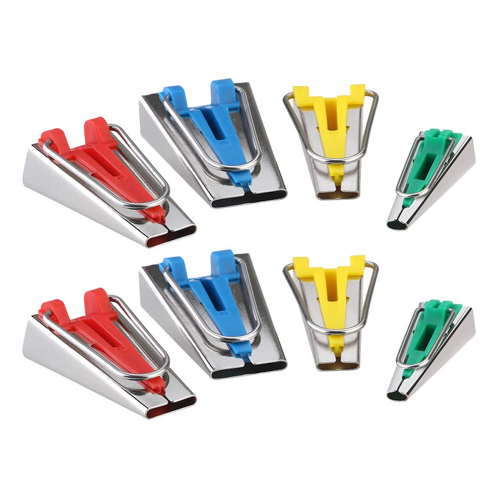 Exceart 8-Piece Bias Tape Maker Set - 4 Sizes Fabric Binding Tool Kit for DIY Sewing, Quilting & Machine Binding | Perfect for Dressmaking, Home Decor & Craft Projects