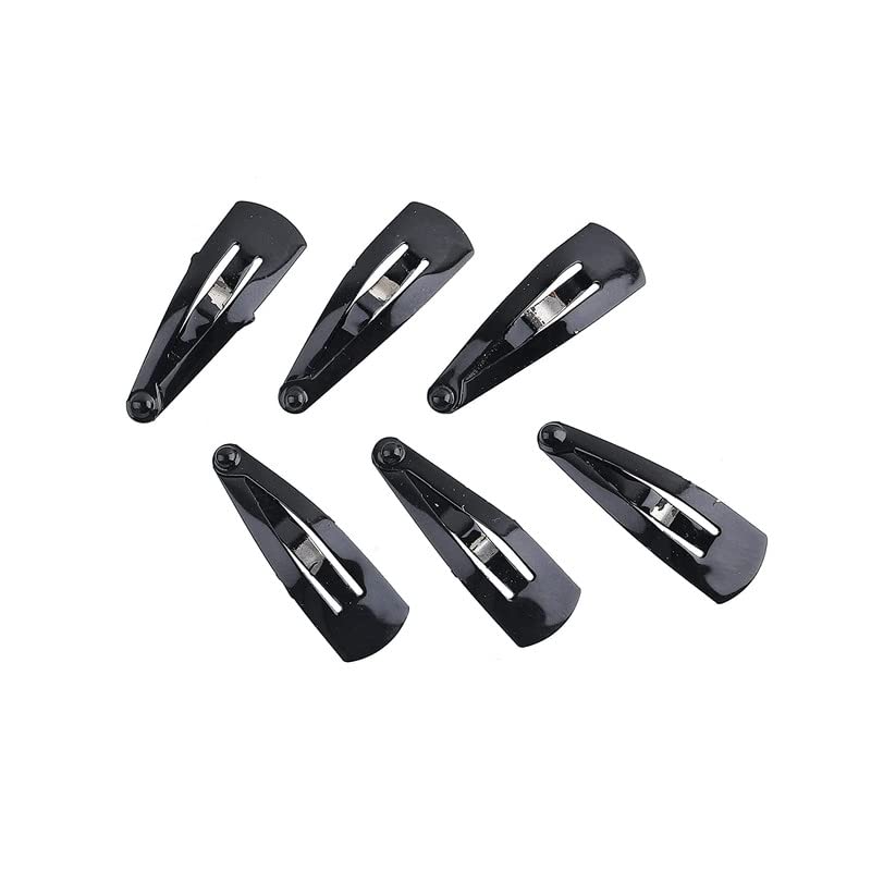 CHRONEX 6-Pack Glossy Black Metal Hair Clips for Women - Fashion Hair Accessories for Everyday Styling, Parties & Special Occasions