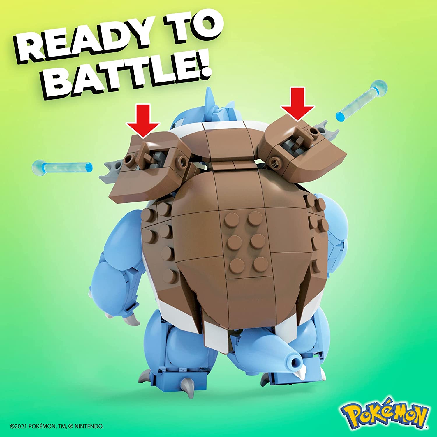 MEGA CONSTRUX Pokemon Blastoise Building Set FPM99 - Creative STEM Toy for Kids, Perfect for Collectors & Pokemon Fans | Birthday Gifts, Room Decor, and Interactive Play