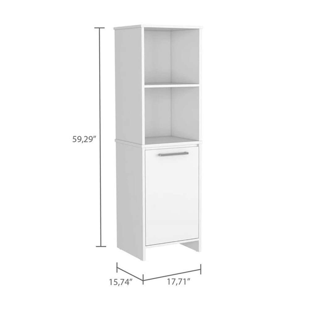 Modern White Wood Pantry Cabinet for Kitchen Storage - Organize Spices, Dry Food & Kitchen Essentials | Perfect for Small Spaces & Open Shelving
