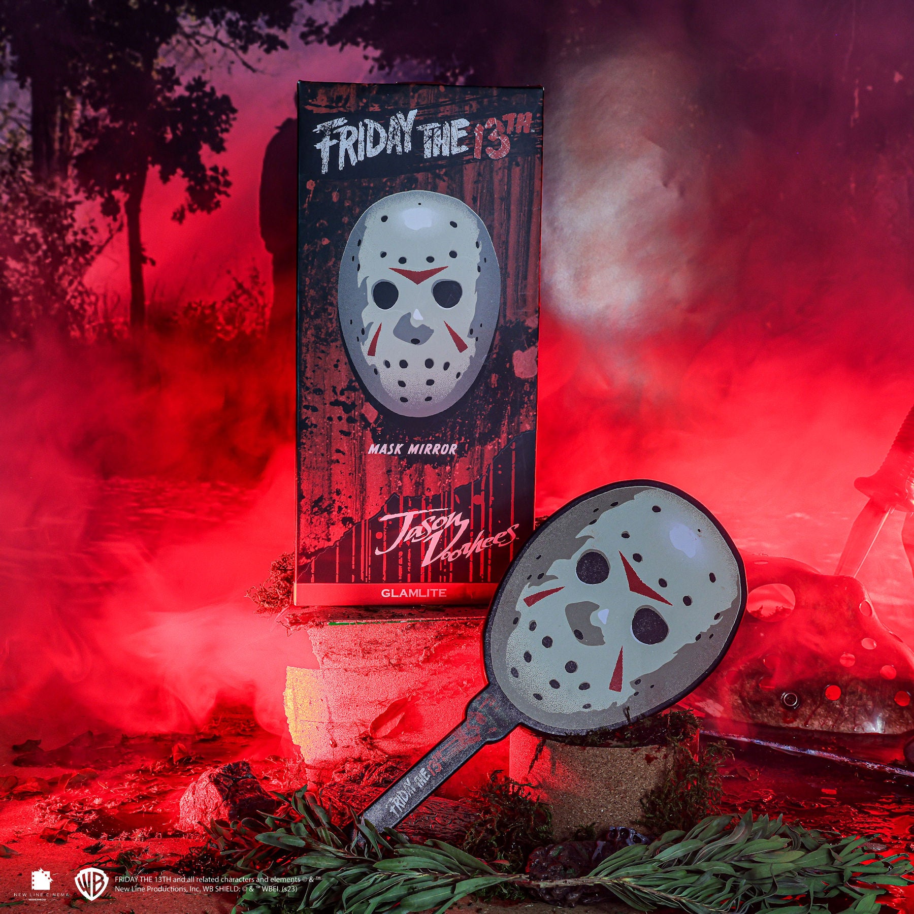 Friday the 13th x Glamlite Horror Makeup Mask Mirror - Halloween Cosplay & Themed Party Accessory for Horror Fans