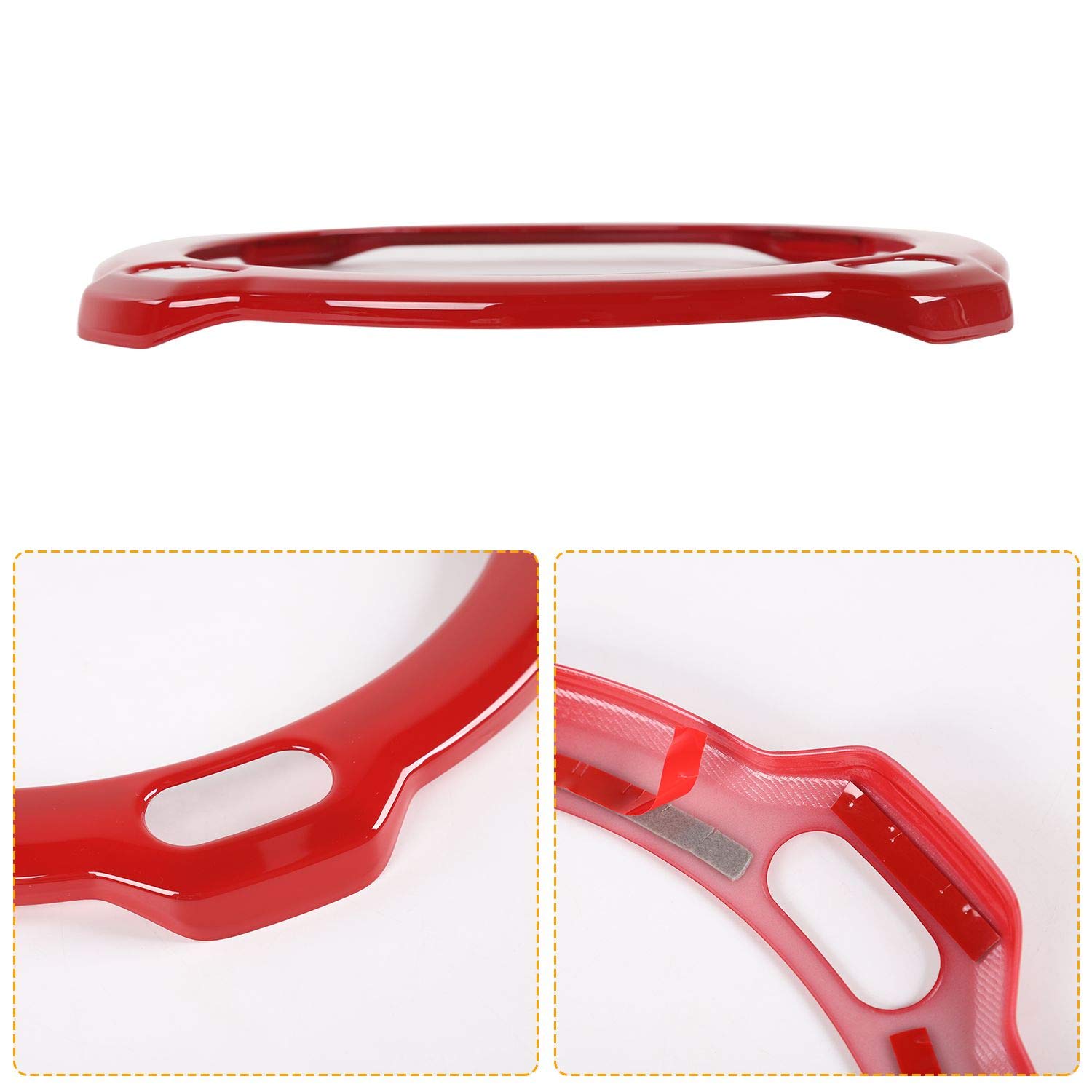 JeCar ABS Trunk Subwoofer Speaker Trim Cover - Interior Accessory Compatible with Jeep Wrangler 2018-2023 JL JLU Rubicon (Red) | Enhanced Bass Protection & Stylish Upgrade for Off-Road Adventures