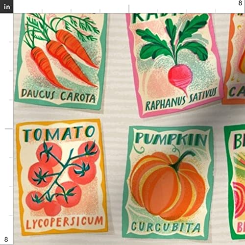 Vegetable Garden Printed Cotton Fabric by The Yard - for Sewing, Quilting & Decor