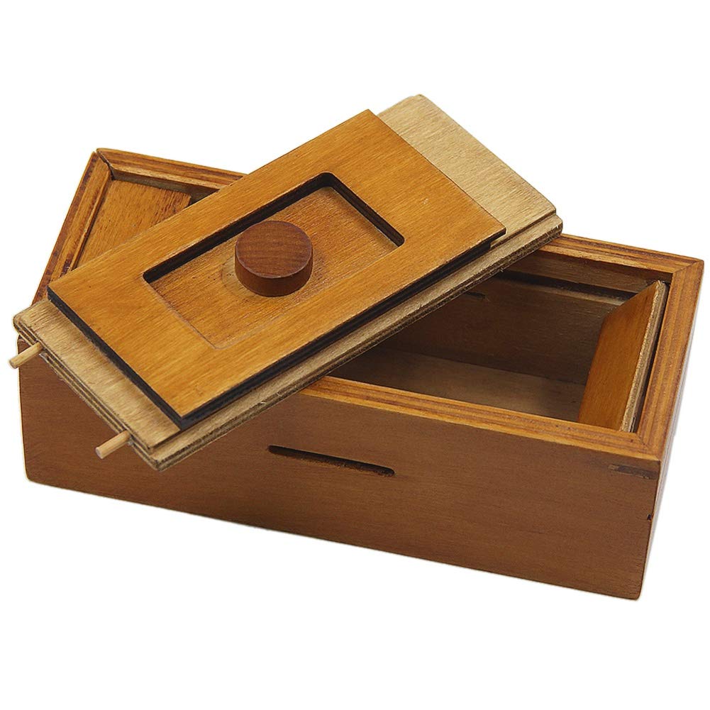 ATDAWN Wooden Puzzle Gift Box with Secret Compartments - Brain Teaser Money Box for Adults | Perfect for Gifts, Treasure Hunts & Cognitive Challenges