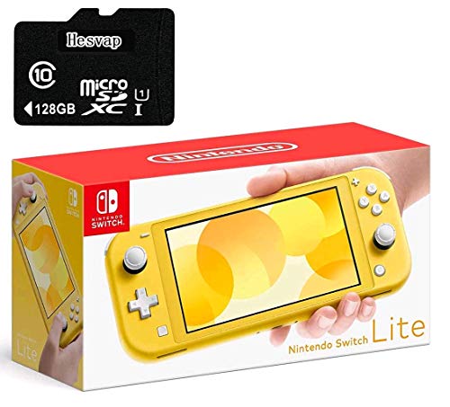 Newest Nintendo Switch Lite Yellow - 5.5” Touchscreen, Built-in Plus Control Pad, 128GB Micro SD Card, Speakers & 3.5mm Audio Jack - Perfect for Gaming On-the-Go & Home Entertainment