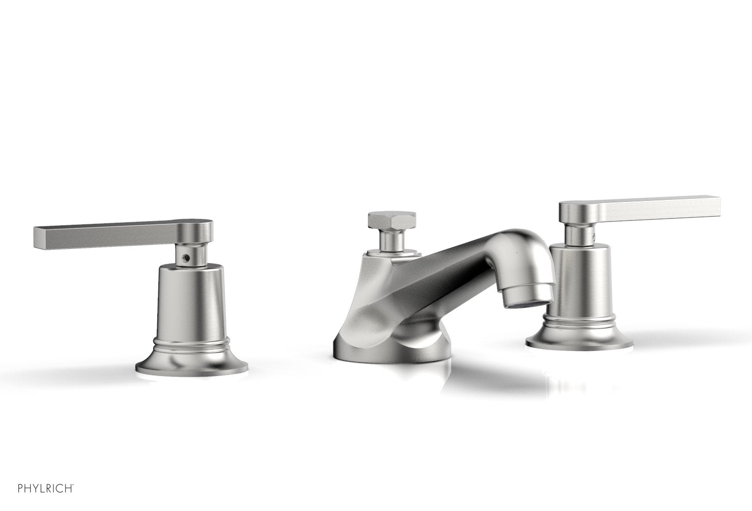 HEX MODERN Widespread Bathroom Faucet with Low Lever Handles 501 02 - Perfect for Contemporary Vanities and Powder Rooms