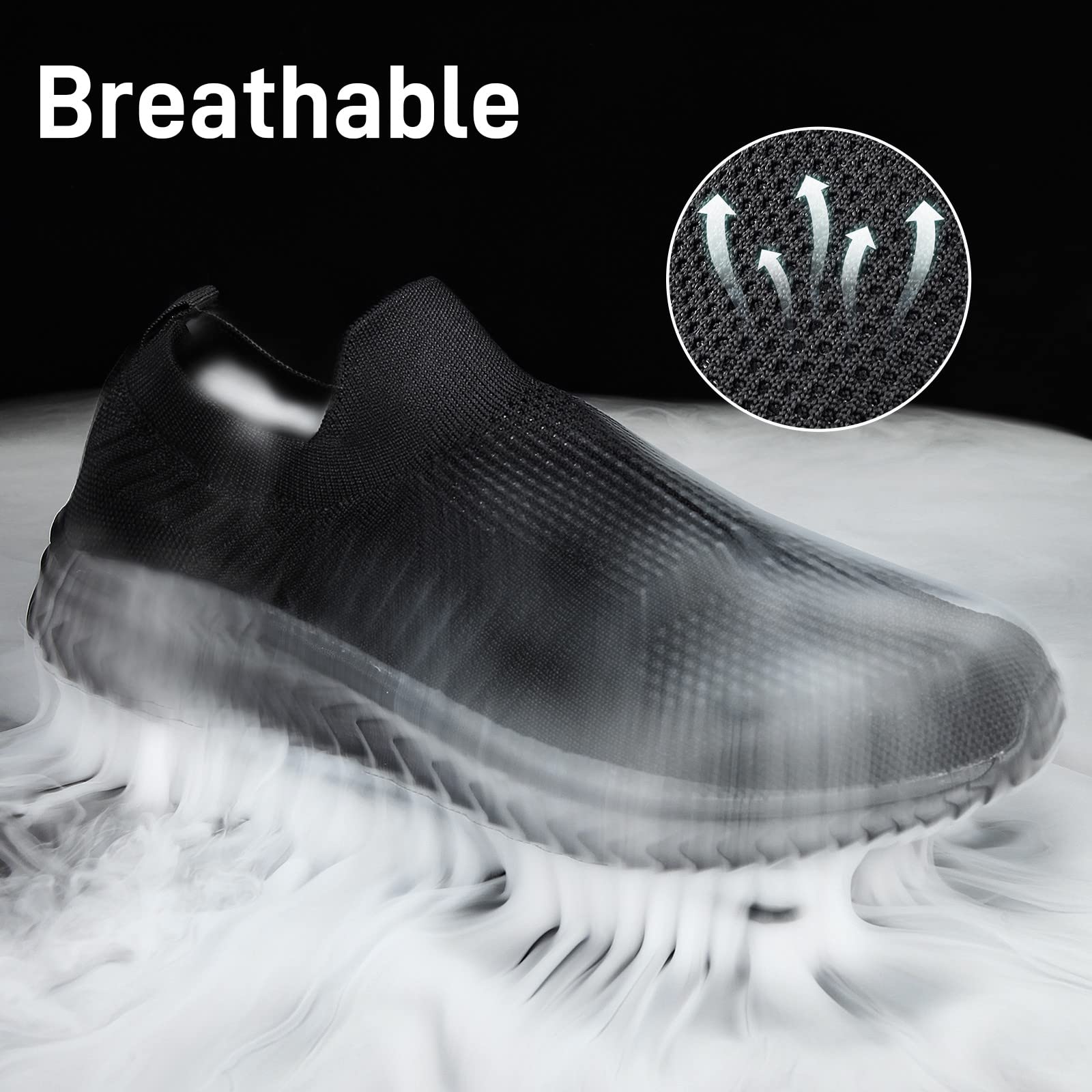 JIAFO Men's Slip-On Sneakers - Lightweight Breathable Mesh Walking Shoes for Men | Casual Athletic Running Shoes | Perfect for Gym, Workout & Everyday Wear