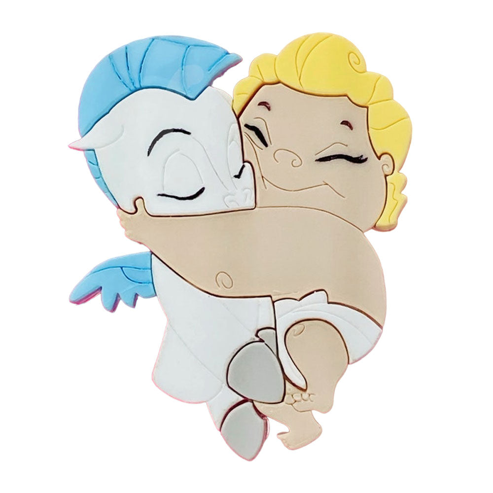 Cute Cartoon Acrylic Brooch - Sweet Hug Design by Makokot | Perfect for Jackets, Bags & Gifts | Kawaii Fashion Accessory for Women & Girls