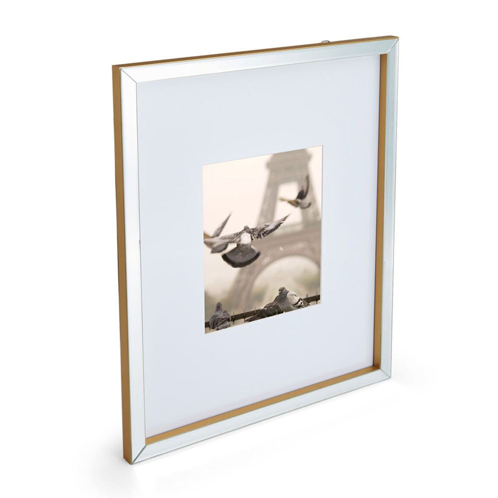16x20 Gold Mirror Gallery Frame with 8x10 Mat - Elegant Wall Decor for Living Room, Bedroom & Office Photos
