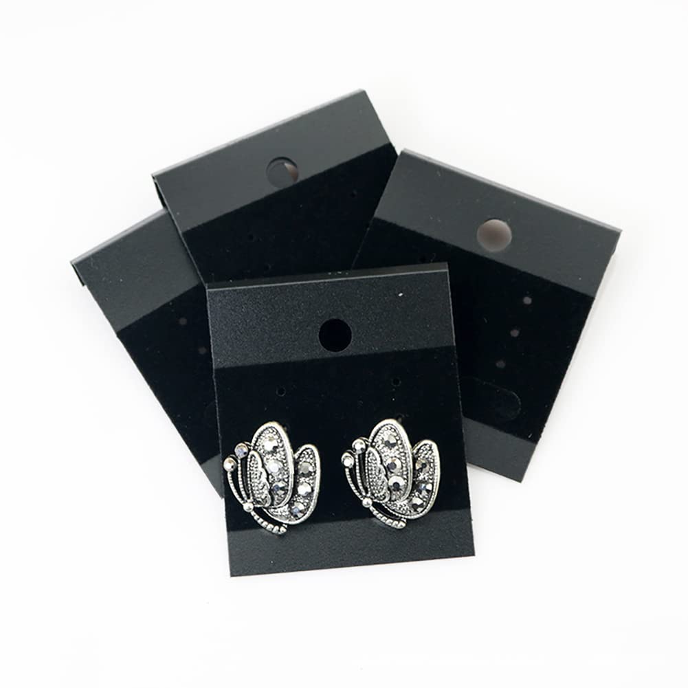 100 Pieces Velvet Earring Display Cards with Back Hooks - Jewelry Holder for Studs & Dangle Earrings - Perfect for Boutique, Craft Shows & Retail Store Organization