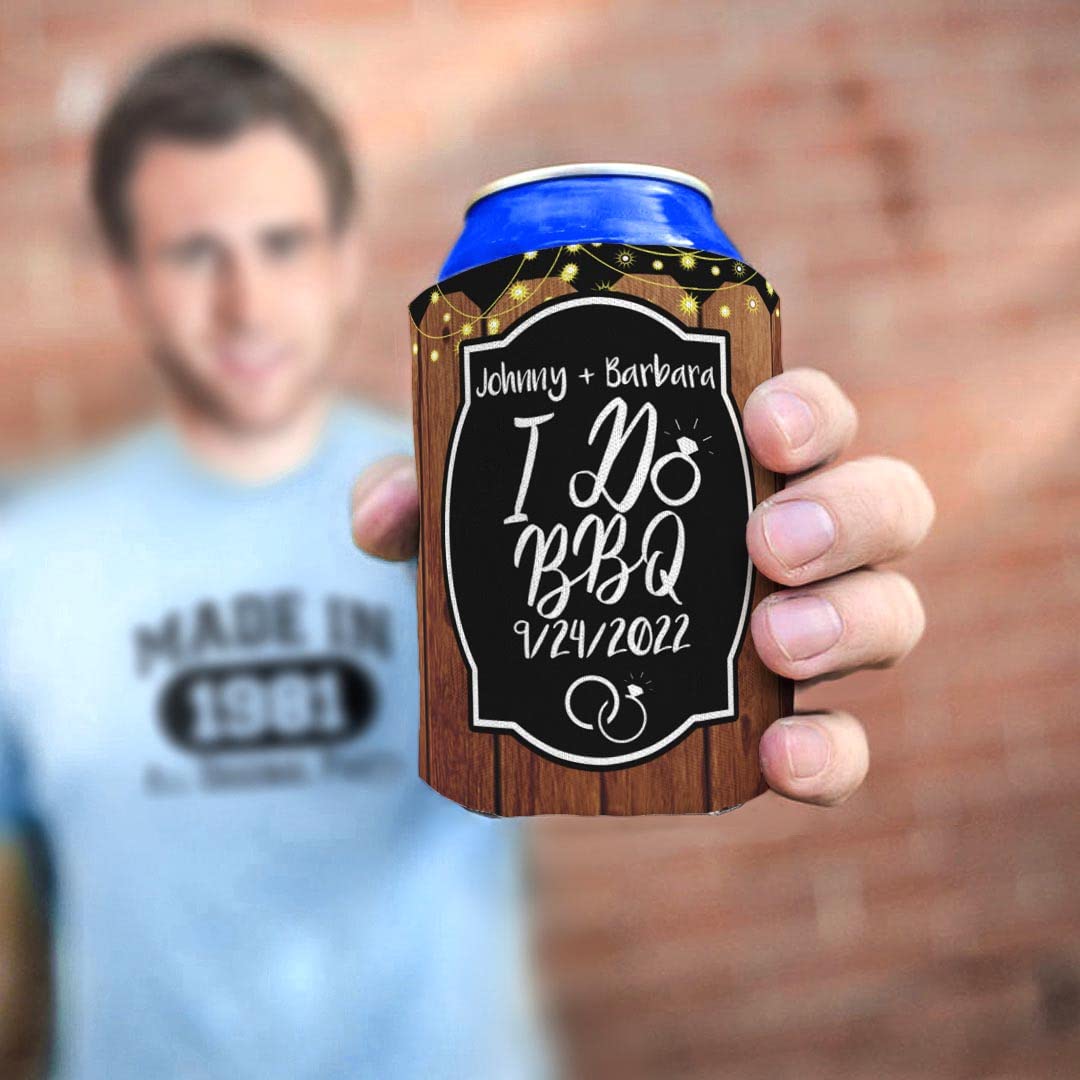 Custom Personalized BBQ Wedding Gifts - 48-Pack Save the Date Drink Coolers with Text - Perfect for Outdoor Parties, Bridal Showers & Summer Events