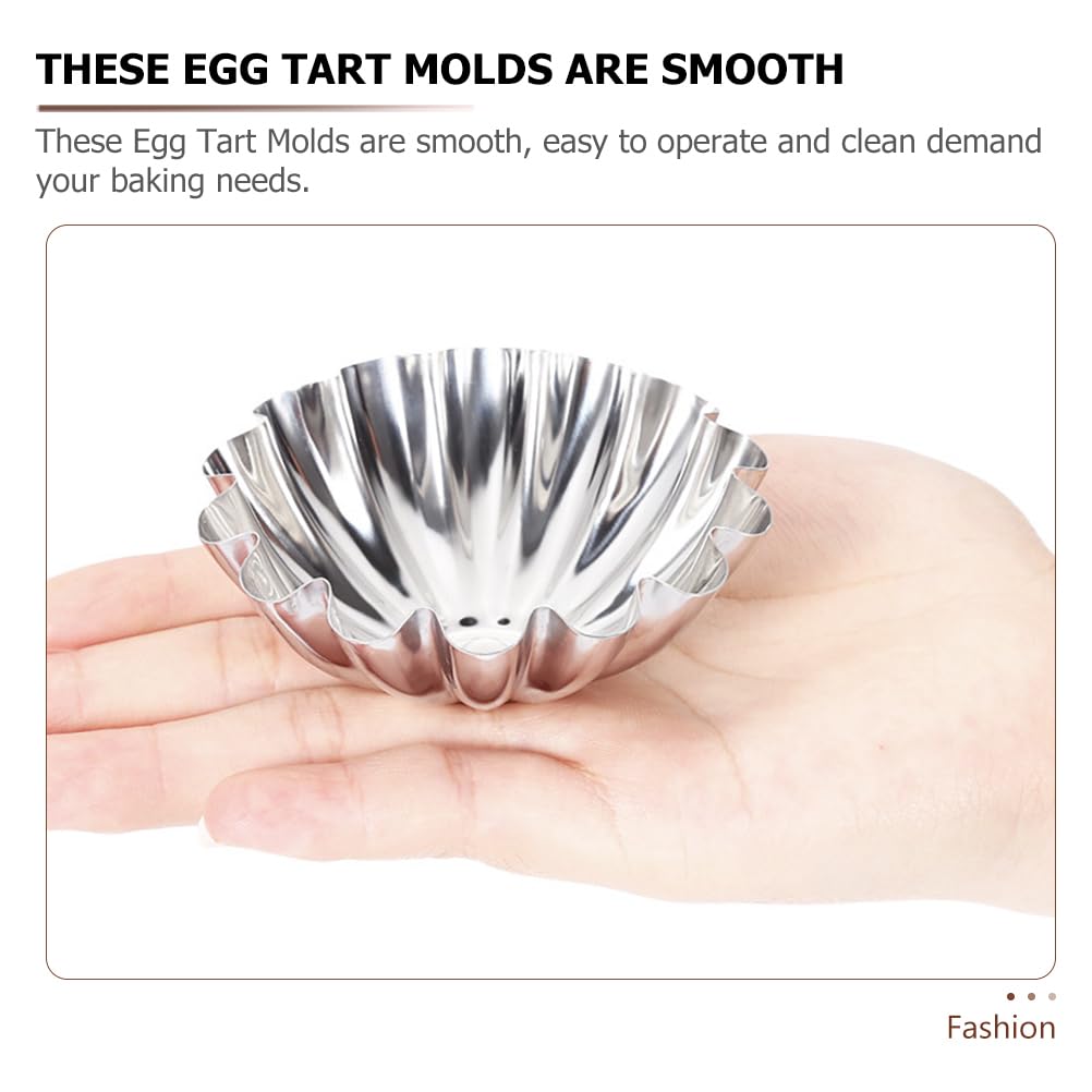 Hemoton 18-Pack Stainless Steel Egg Tart Molds - Mini Tart Pans & Cupcake Baking Tins for Home Bakers - Perfect for Egg Tarts, Mini Pies, and Dessert Cups (Kitchen & Party Use)