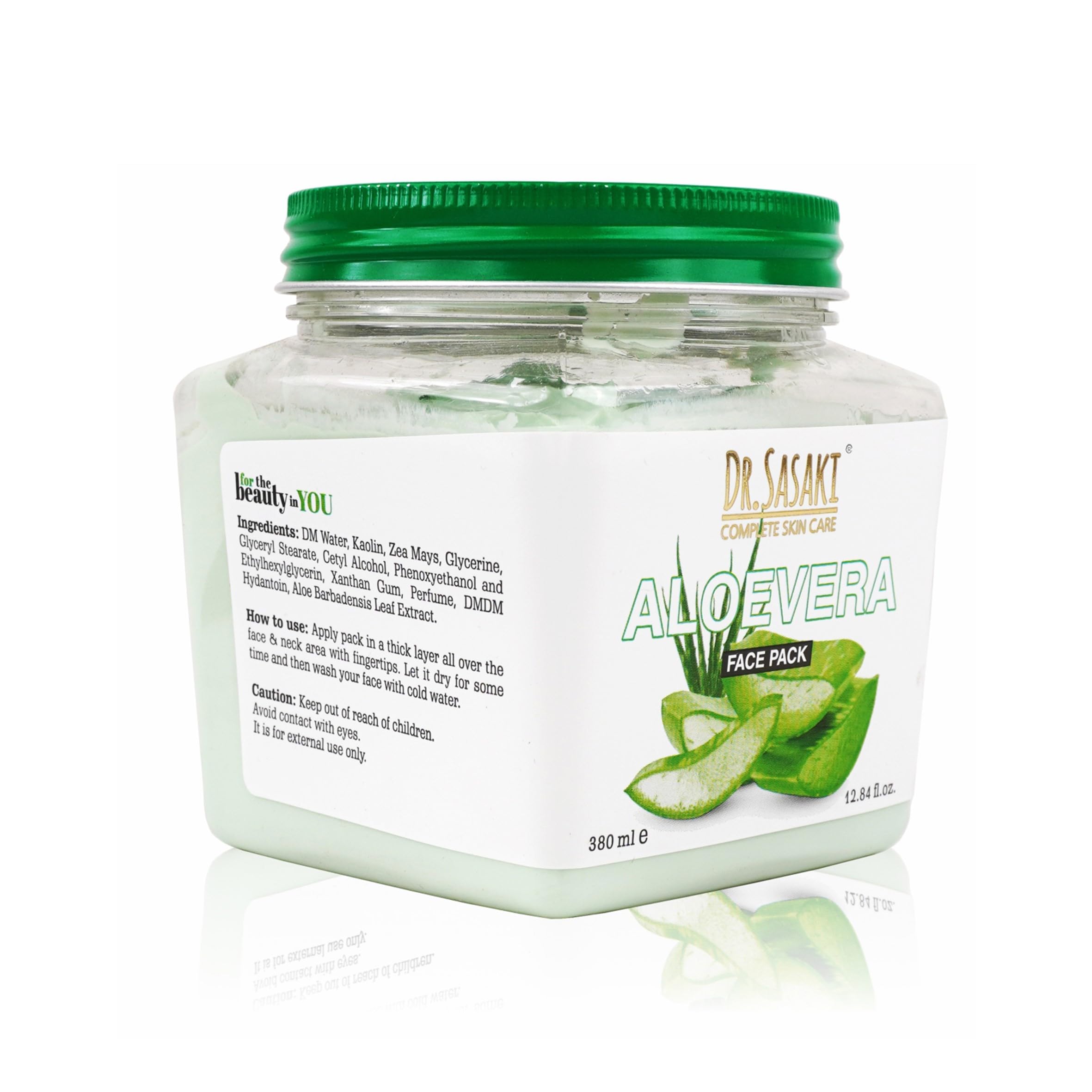 Dr. Sasaki Aloe Vera Face & Body Pack - 380ml Hydrating Skin Care for Dry & Sensitive Skin - Perfect for Daily Moisturizing & After Sun Care