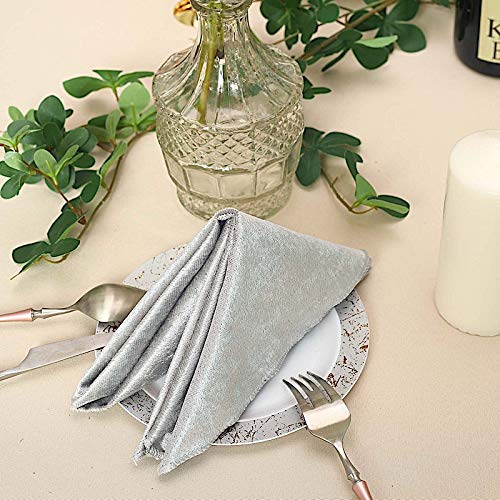 Premium Silver Velvet Napkins 20x20 Inch - 100 Pcs Set for Wedding, Party, Dinner & Home Decor - Luxury Table Linens for Catering, Events & Special Occasions