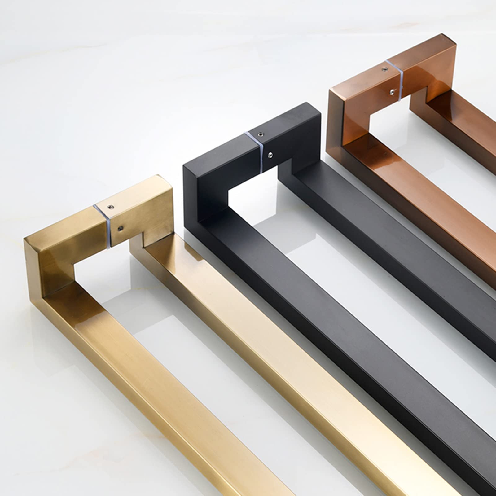 Double Sided H-Shaped Sliding Door Handle - Universal Pull Handle for Wooden Doors, Glass Doors & Barn Doors - 47 Inch Rectangle Entry Handle Bar (Metallic Finish) - Perfect for Home, Office & Commercial Spaces