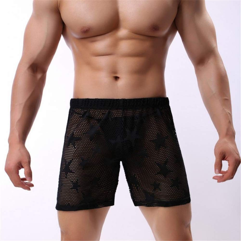 Men's Quick-Dry Star Mesh Boxer Briefs - Breathable Swim Trunks & Bikini Shorts for Swimming, Beach & Gym Workouts - Comfortable Underwear for Active Lifestyle