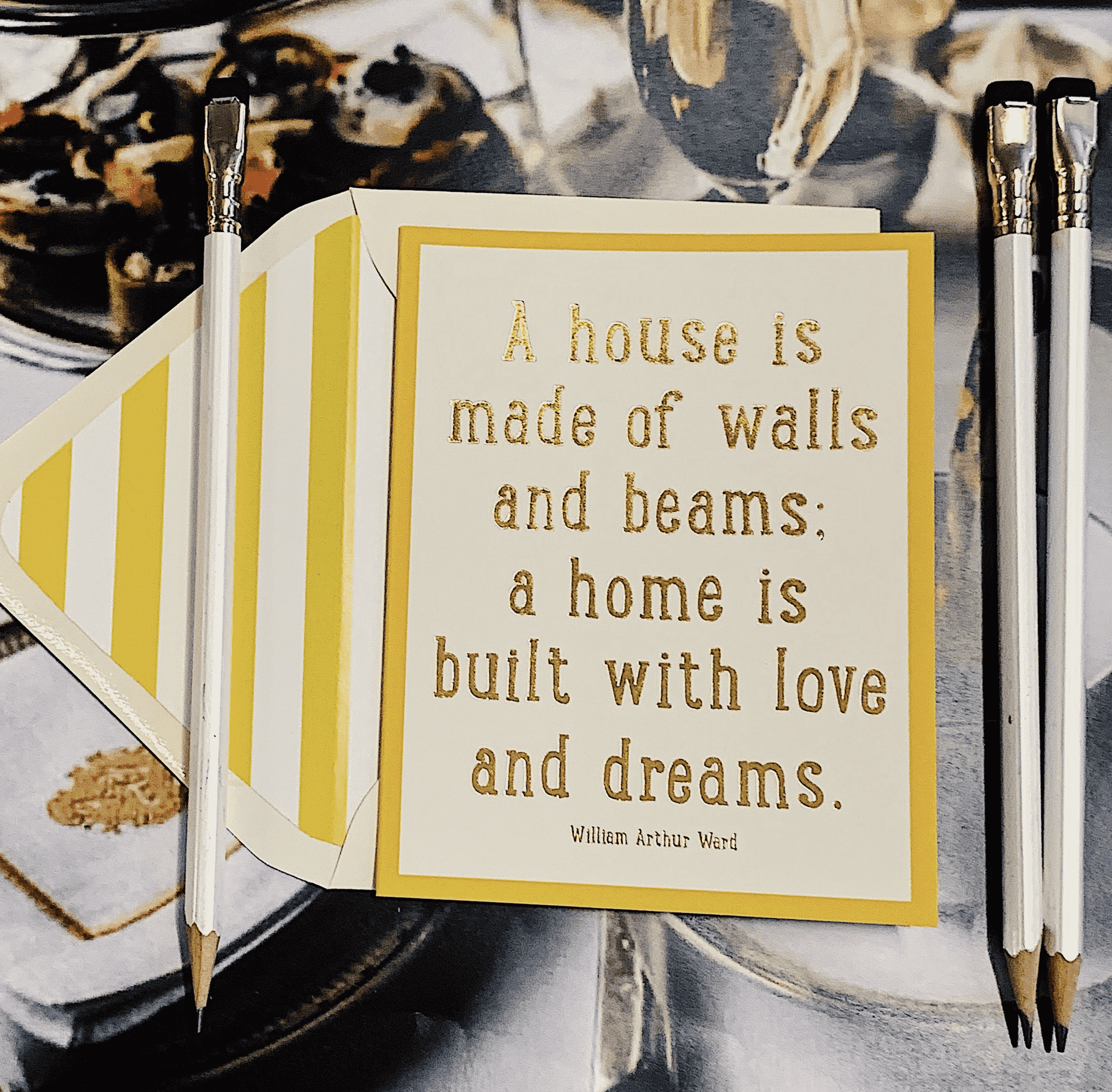 House Made of Walls and Beams Greeting Card - Single Folded Card for Homewarming, Housewarming Party, New Home Gift