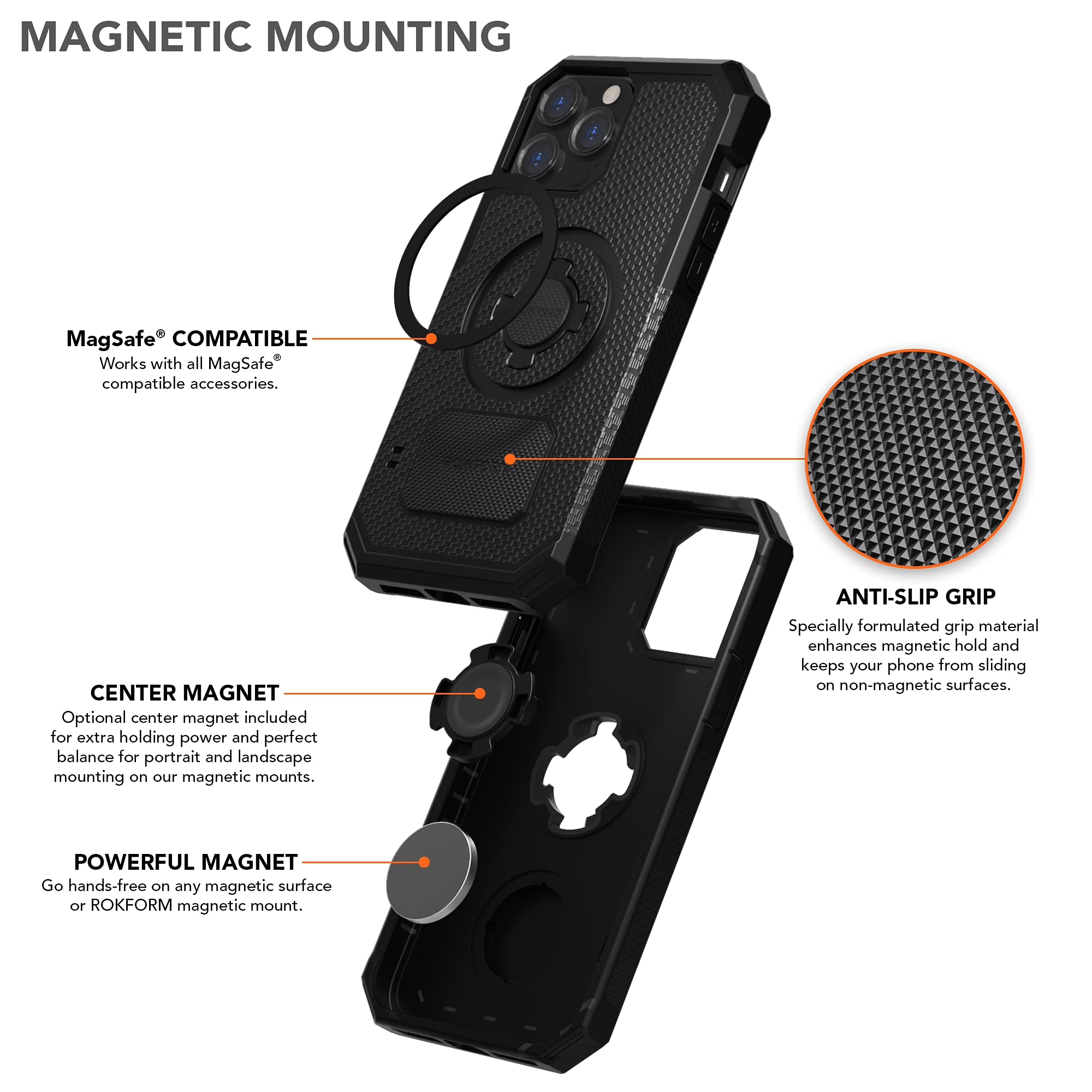 Rokform Rugged Case for iPhone 13 Pro Max with 2-Pack Tempered Glass Screen Protector - Shockproof Protective Cover for Outdoor, Work & Adventure Activities
