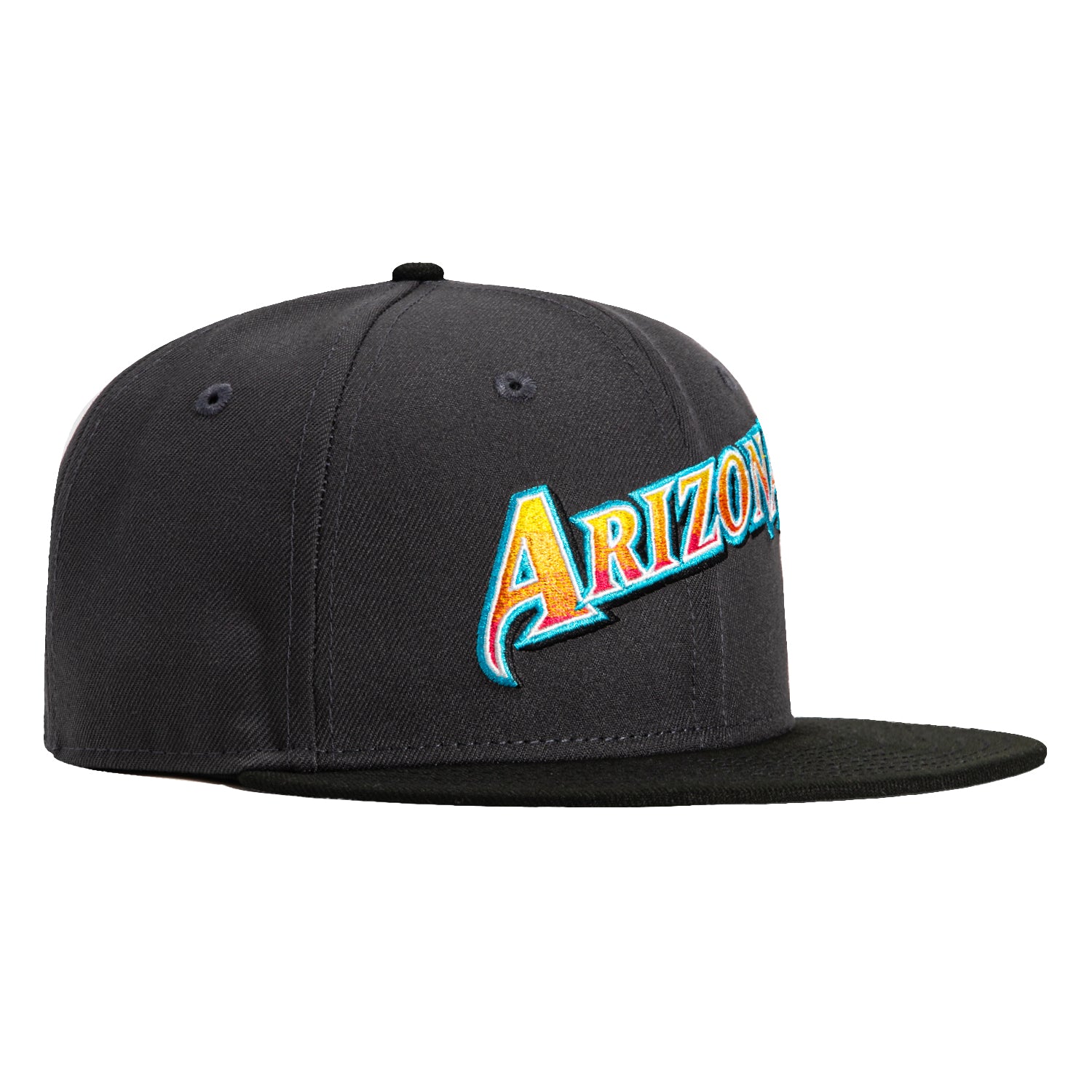 New Era 59Fifty Arizona Diamondbacks 1998 Word Gradient Baseball Cap - Graphite & Black - Adjustable Snapback Hat for Men & Women - Perfect for Games, Fan Gear & Streetwear Fashion