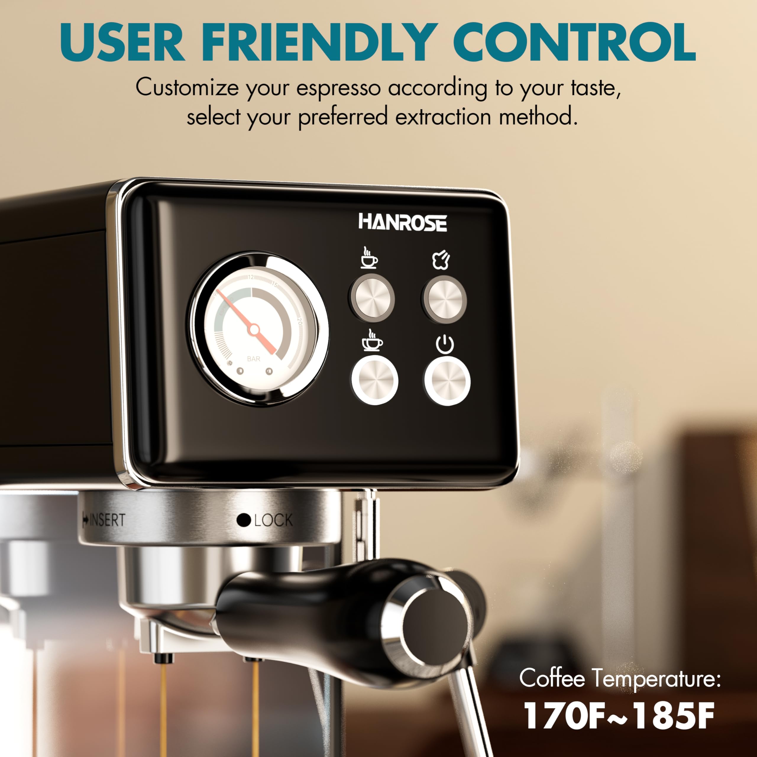 **15 Bar Compact Espresso Machine with Milk Frother - Stainless Steel Coffee Maker for Latte & Cappuccino - Perfect for Home Baristas & Coffee Lovers**    *(Use Cases: Ideal for home kitchens, small offices, or as a gift for coffee enthusiasts who enjoy café-quality espresso, lattes, and cappuccinos.)*