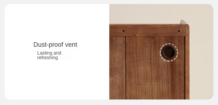 Black Walnut Solid Wood Modern Minimalist Dining Sideboard Buffet Cabinet - Perfect for Dining Room Storage & Kitchen Organization