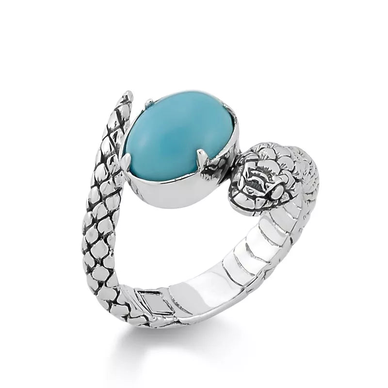 Banua Turquoise Ring for Women - Handmade Sterling Silver Jewelry with Natural Gemstone - Perfect for Gifts, Weddings & Boho Fashion