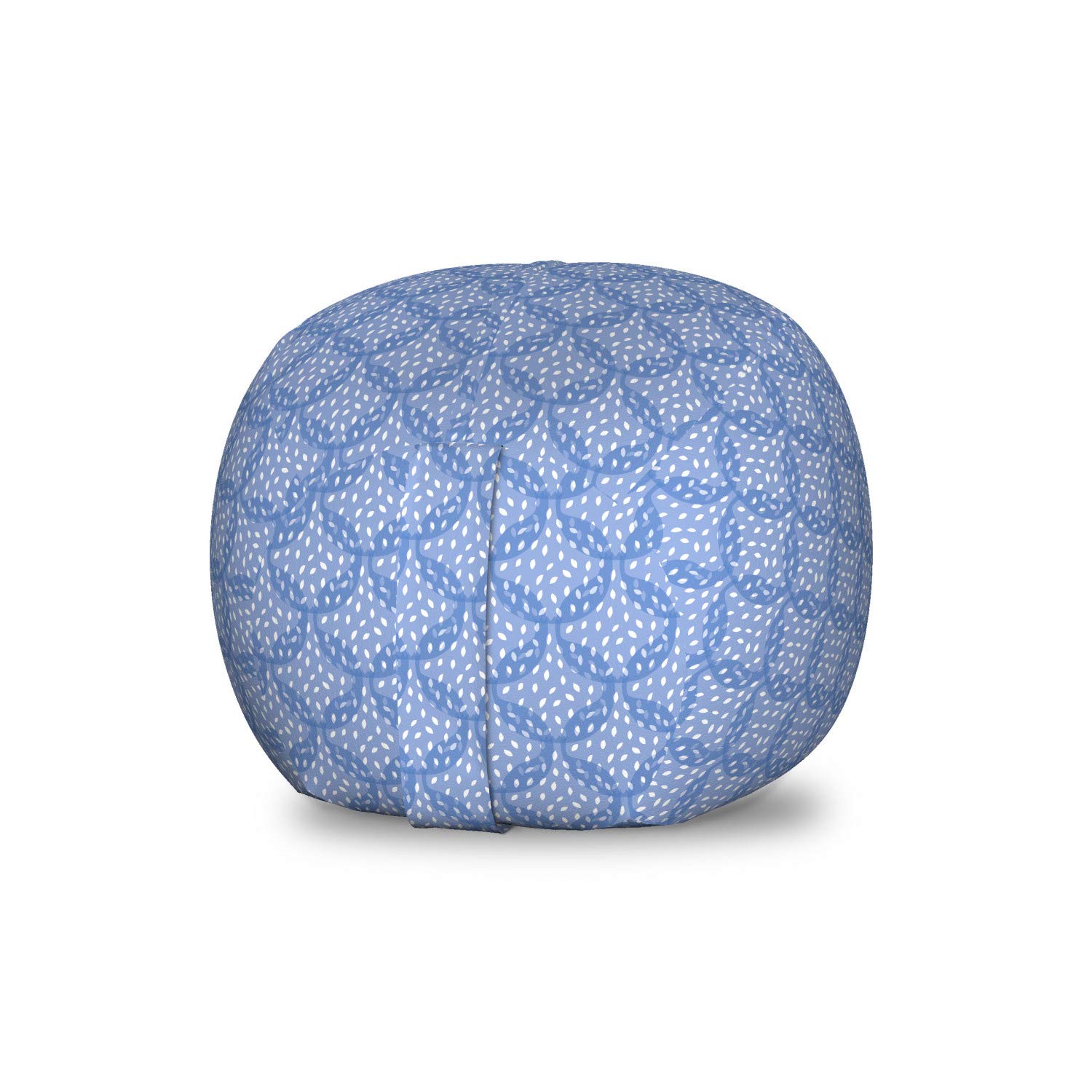 Ambesonne Abstract Toy Storage Bag Chair - Washable Stuffed Animal Organizer with Circular Motif Design, Small Size in Pale Blue & White - Perfect for Kids' Room, Playroom & Nursery Organization