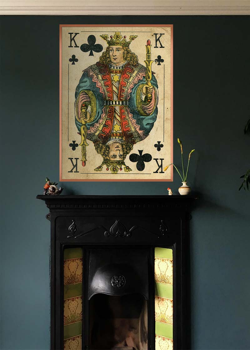 Vintage Playing Cards Print - King of Clubs Design | Classic Card Game Decor | Perfect for Poker Nights, Magic Tricks & Wall Art Decorations