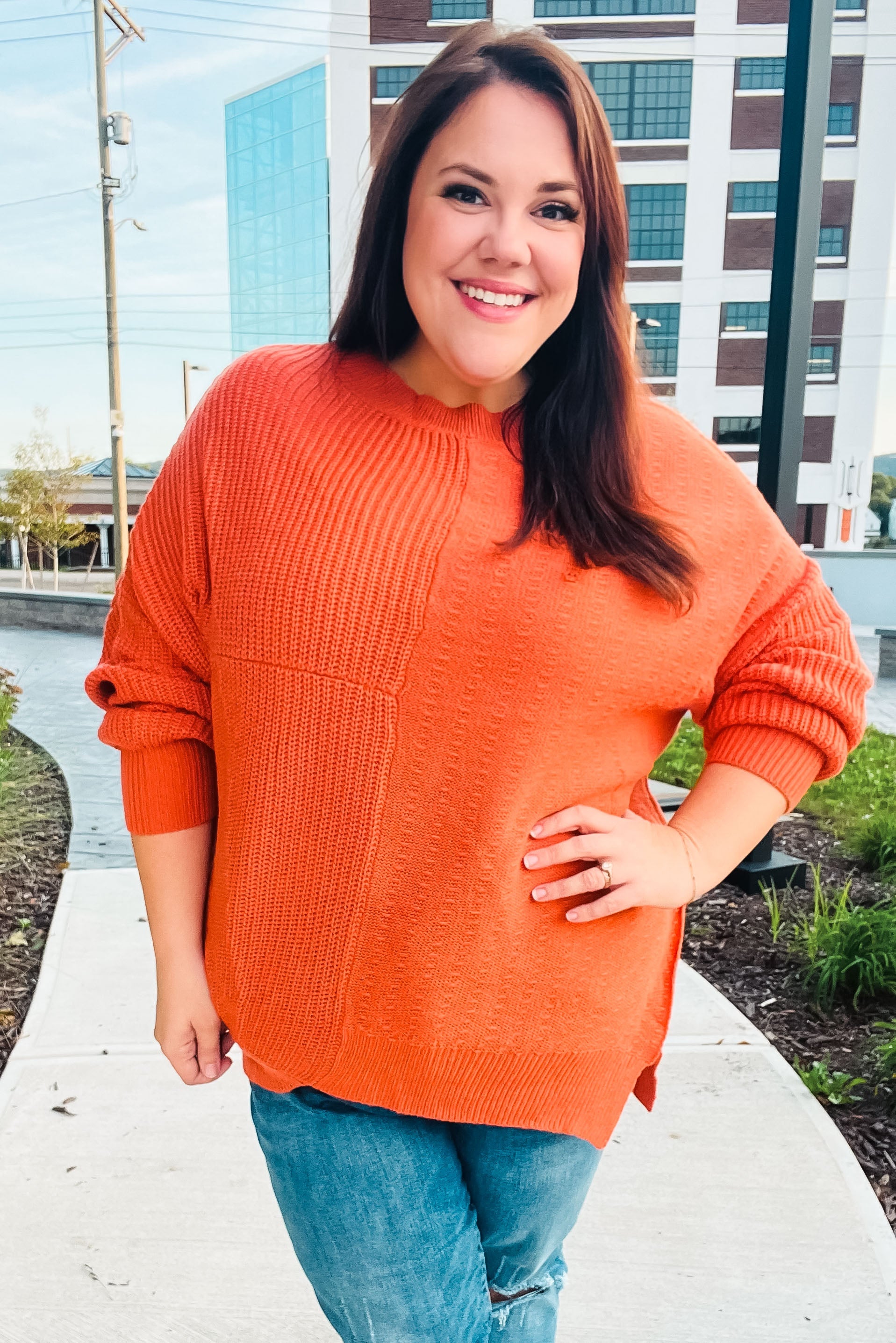 Cozy Pumpkin Asymmetrical Knit Sweater for Women | Fall Fashion Trendy Oversized Pullover | Perfect for Autumn Outfits, Halloween Parties & Cozy Season Layering