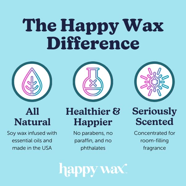 Happy Wax Marble Signature Warmer and Wax Melts Kit - Coffee Scented Wax Melts for Home, Aromatherapy & Relaxation - Perfect for Bedroom, Bathroom & Office Use