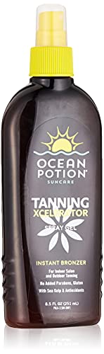 Ocean Potion Tanning Xcelerator Spray Gel - 8.5 oz Accelerated Sunless Tanning Lotion with Natural Bronzers | Perfect for Beach, Pool & Vacation Prep