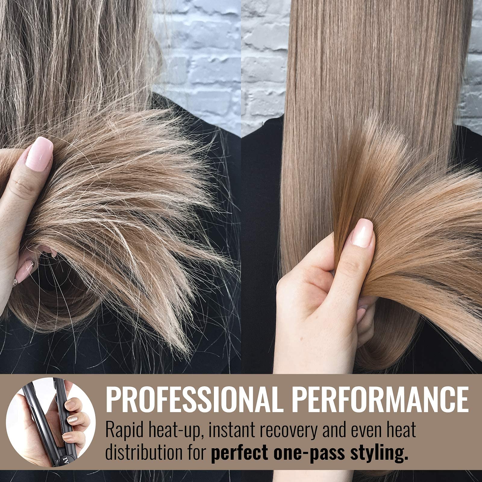 HAI Titanium XL Professional Flat Iron - Extra Long Plates Hair Straightener with Ionic Technology for Faster Styling | Salon-Quality Styling for Long, Thick Hair at Home