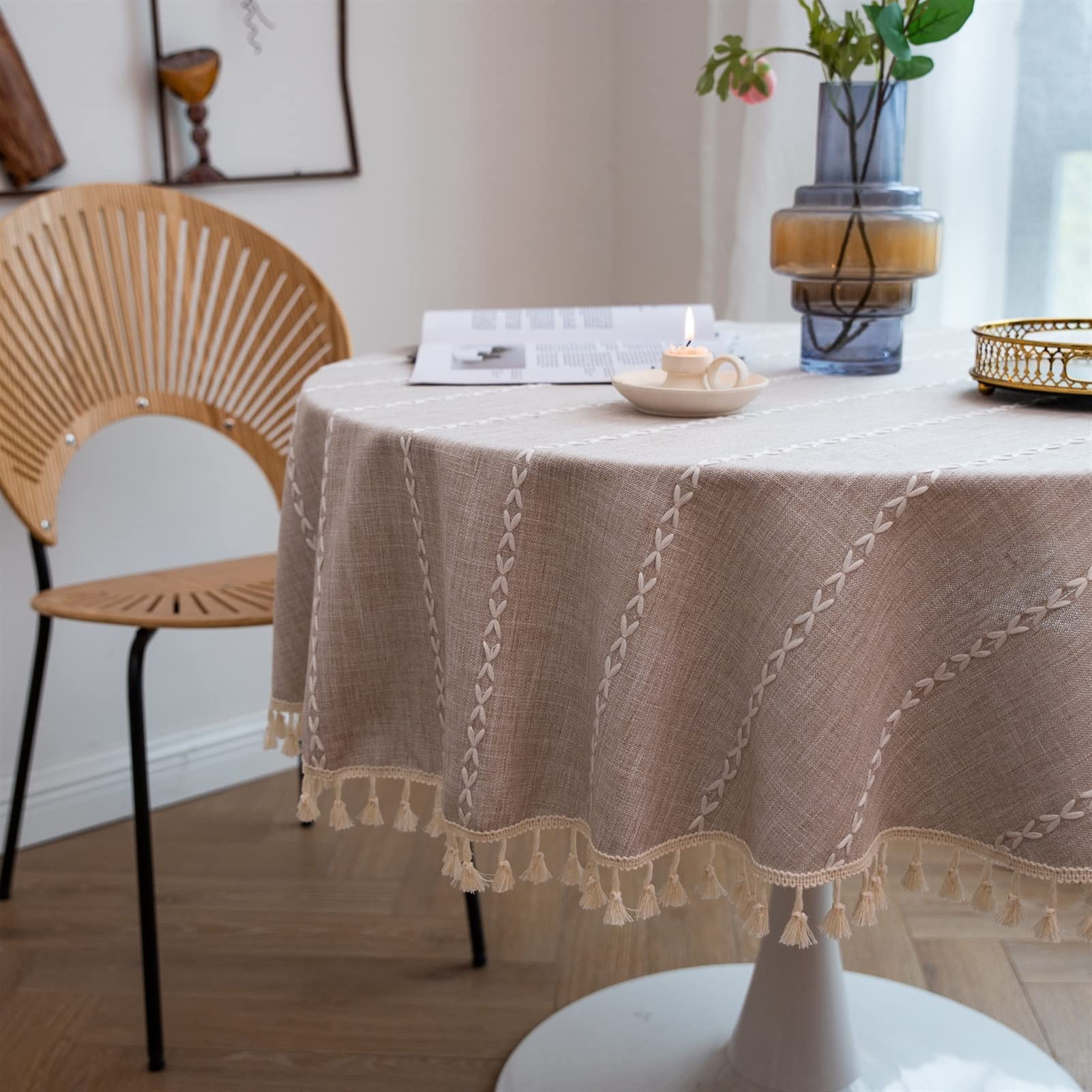 Washable Dust-Proof Wrinkle Resistant Tablecloth - Kitchen Dining Table Cover Protector for Party, Holiday, Christmas, Buffet, Coffee Table & Writing Desk - Perfect for Everyday Use, Entertaining Guests & Special Occasions