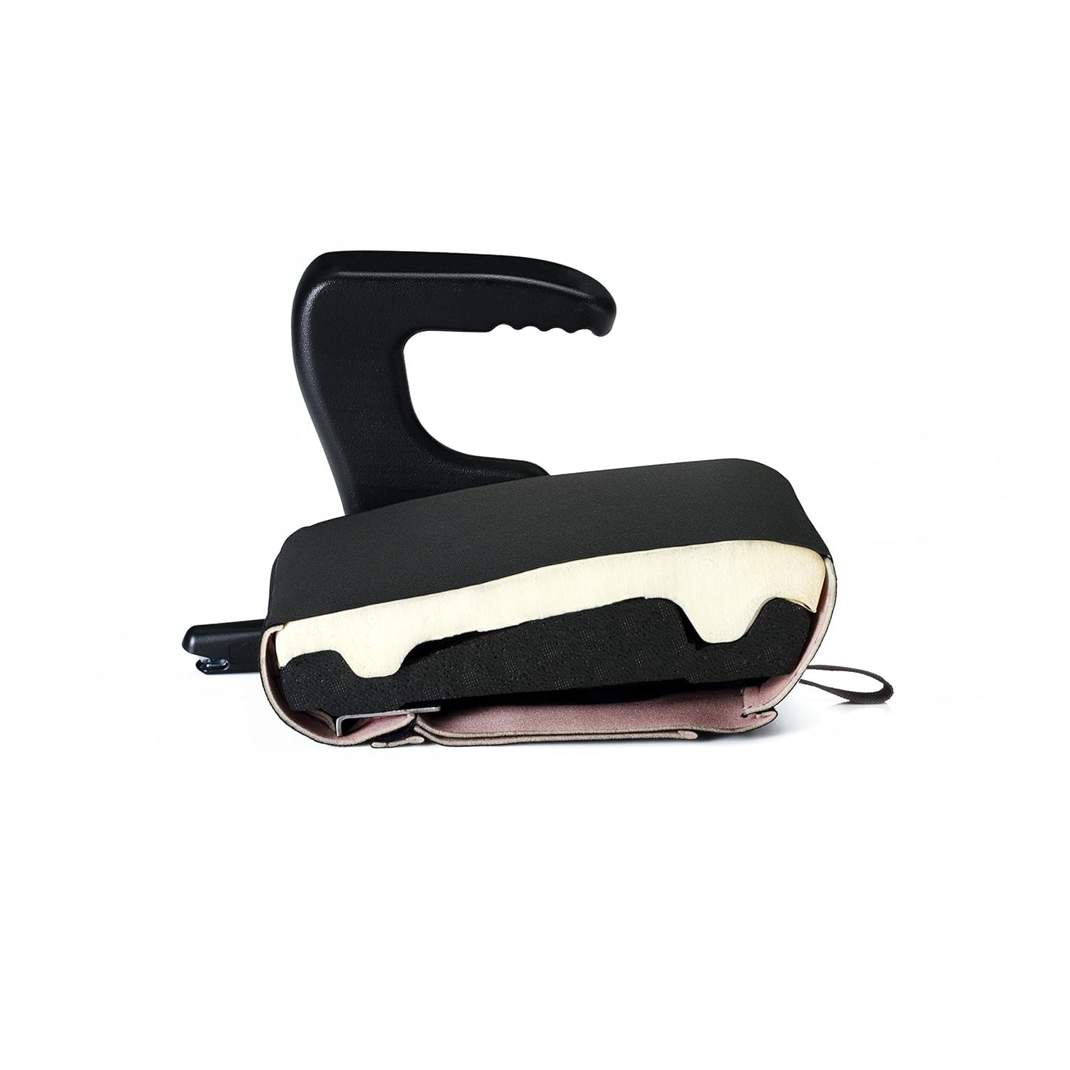 Clek Olli Backless Booster Car Seat for Kids - Extra Padding & Comfort Cube Design with Quick-Release Strap & Rigid LATCH System (Thunder) - Safe Travel for School, Road Trips & Everyday Use