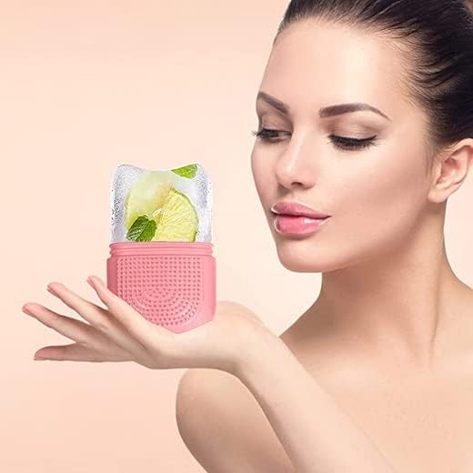 VONITY Best Ice Roller for Face - Oil Control & Glowing Skin | Cooling Face Massager for Women | Pink Ice Cube Roller for Puffiness & Dark Circles | Perfect for Morning Routine & Post-Workout Recovery