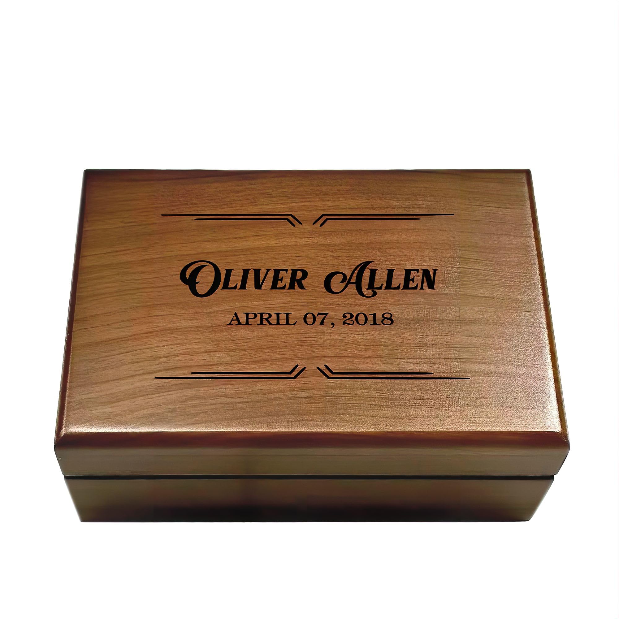 Personalized Wooden Valet Box for Men - Engraved Groomsmen Gift, Wedding & Anniversary Keepsake Box for Him - Perfect for Jewelry, Watches & Small Treasures Storage