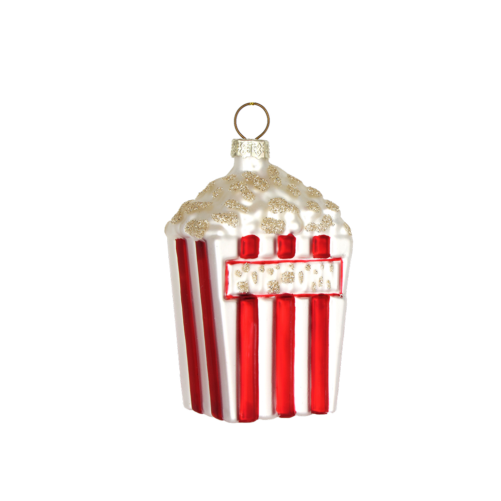 Popcorn Bucket Ornament - Perfect for Christmas Tree Decor, Movie Night Party Favors, and Popcorn Lover Gifts