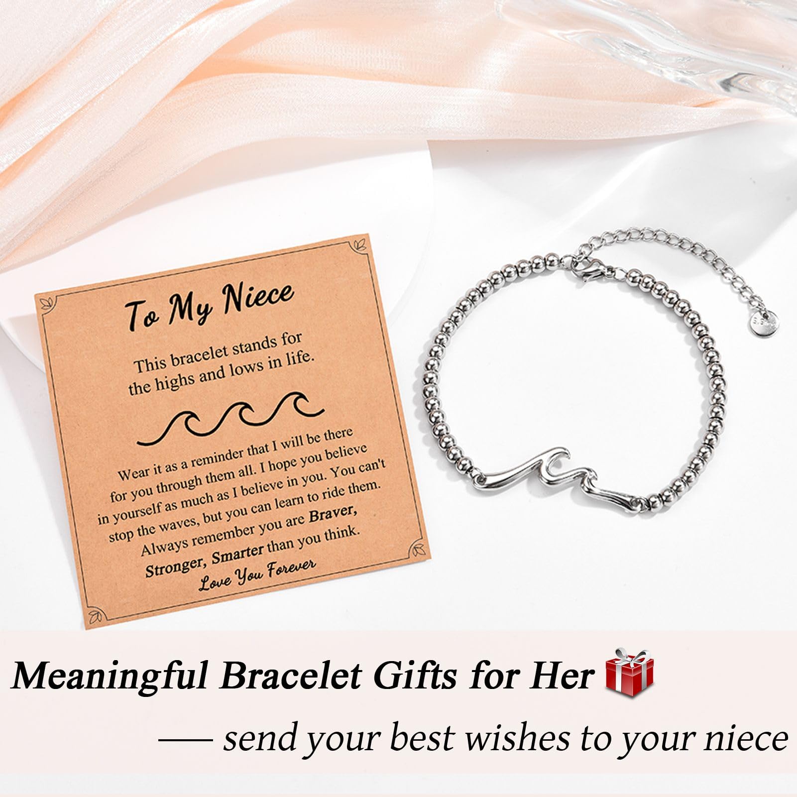 Wave of Life Bracelet - Thoughtful Gift for Women, Best Friend, Sister, Daughter, Granddaughter, Niece | Perfect for Christmas, Birthday, Valentine's Day & Graduation | Elegant Jewelry for Everyday Wear & Special Occasions