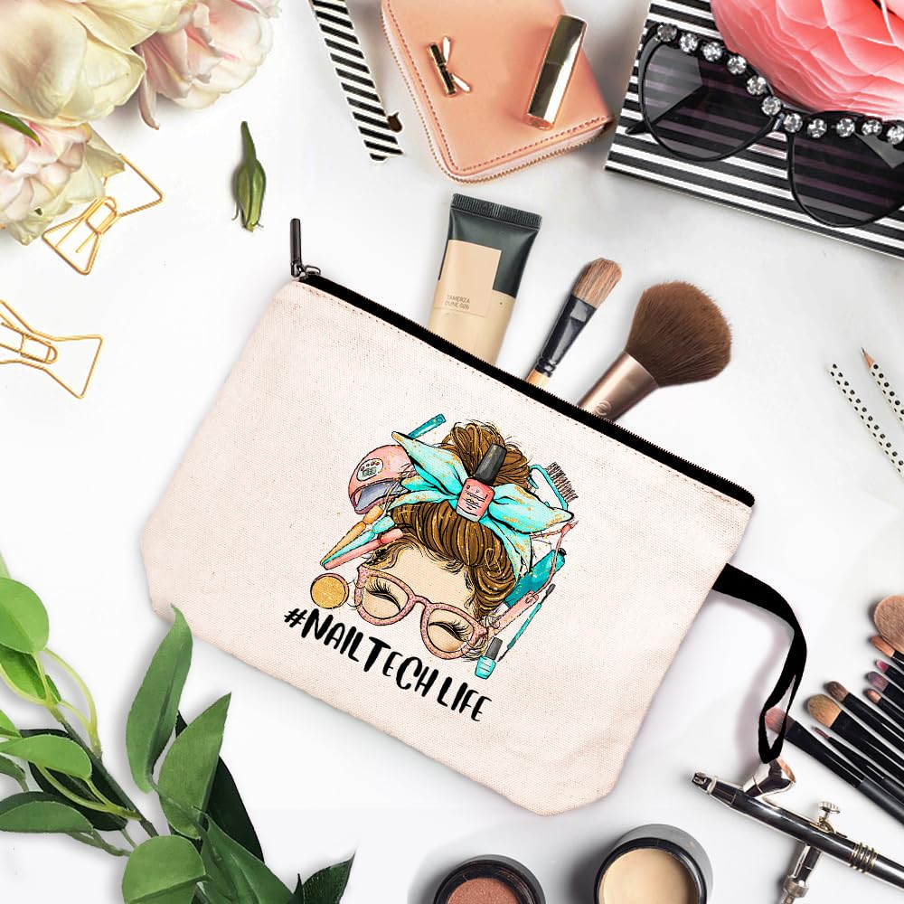 **ZHANTUONE Professional Nail Tech Cosmetic Bag - Perfect Manicurist Gift for Graduation, Nail Technician & Nail Boss - Stylish & Durable Makeup Pouch for Salon, Travel & Everyday Use**